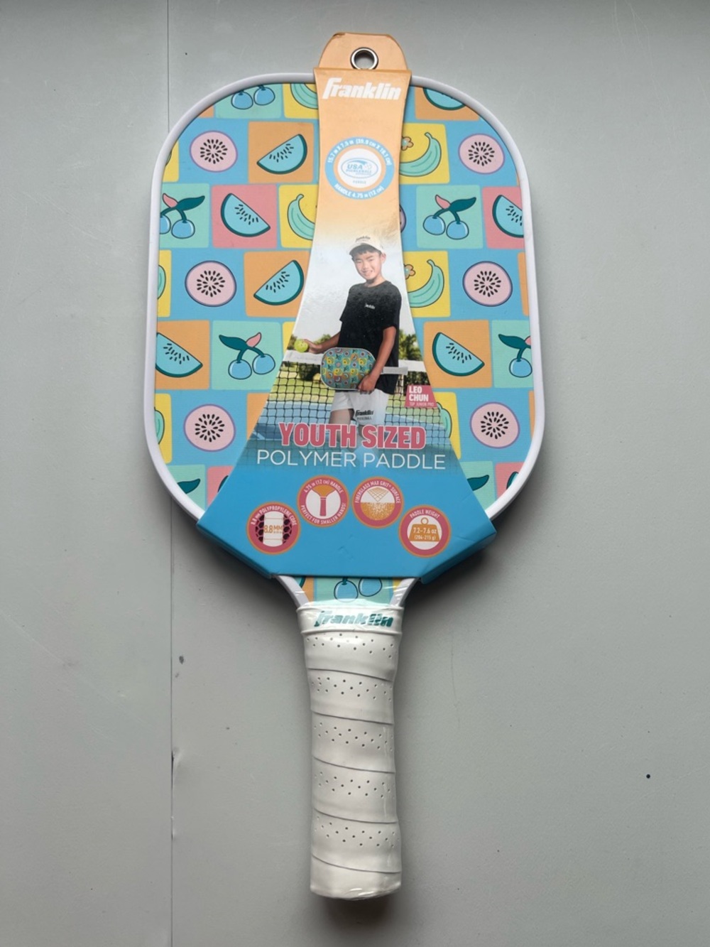 Franklin Sports Youth Paddle - Fruit Graphic:
Fiberglass Racquet for Pickleball